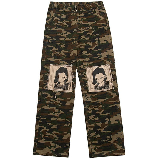 Baggy Camouflage Jeans Anime Girl Streetwear Brand Techwear Combat Tactical YUGEN THEORY
