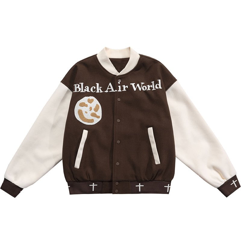 College Varsity Jacket Black Air World Streetwear Brand Techwear Combat Tactical YUGEN THEORY