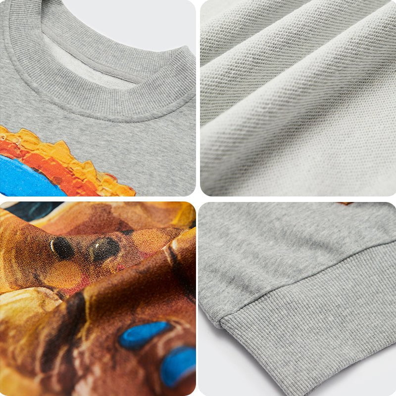 Fall Sweatshirt Oil Painting Bear Streetwear Brand Techwear Combat Tactical YUGEN THEORY