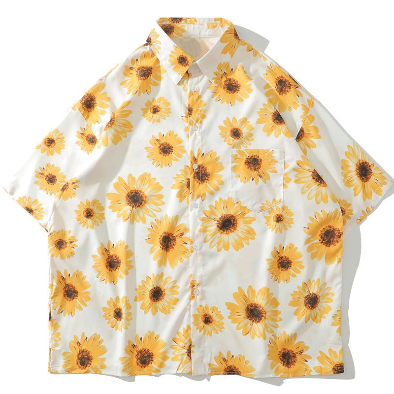 Hawaiian S/ S Shirt Full Sunflower Streetwear Brand Techwear Combat Tactical YUGEN THEORY