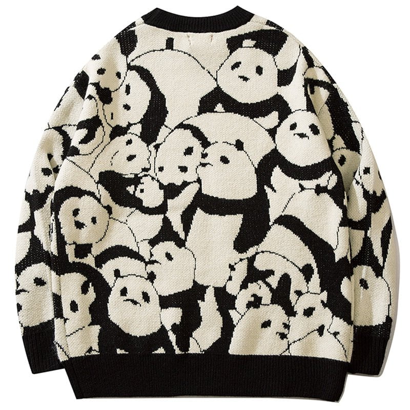 Interesting Sweater Full Panda Streetwear Brand Techwear Combat Tactical YUGEN THEORY