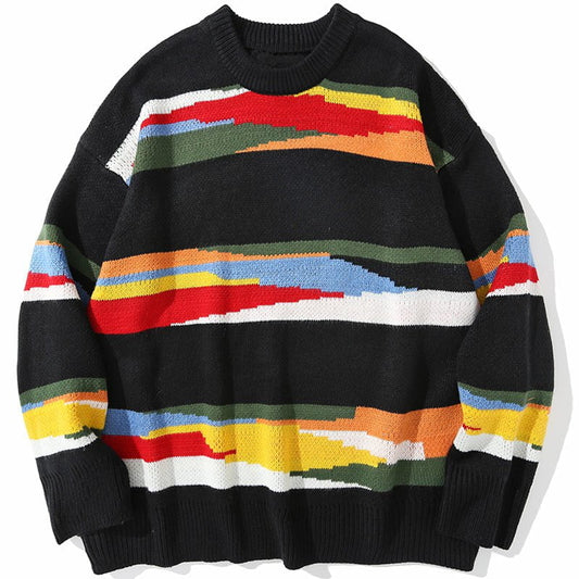 Jacquard Sweater Color Block Streetwear Brand Techwear Combat Tactical YUGEN THEORY