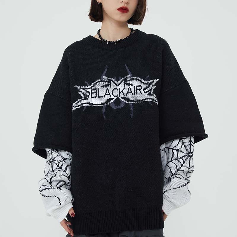 Knitted Sweater Spider Web Streetwear Brand Techwear Combat Tactical YUGEN THEORY