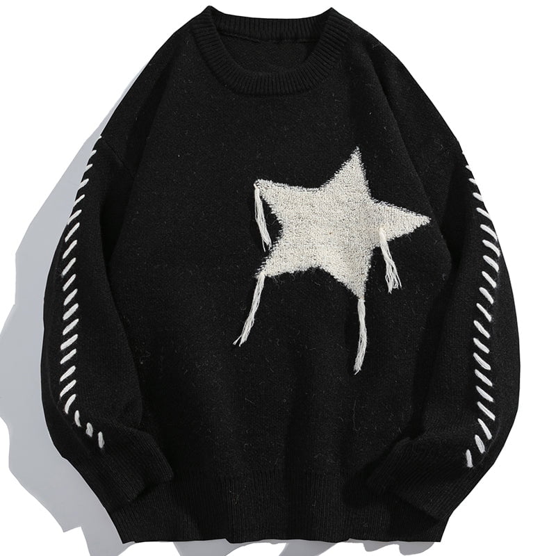 Lazy Knit Sweater Flocked Five Star Streetwear Brand Techwear Combat Tactical YUGEN THEORY