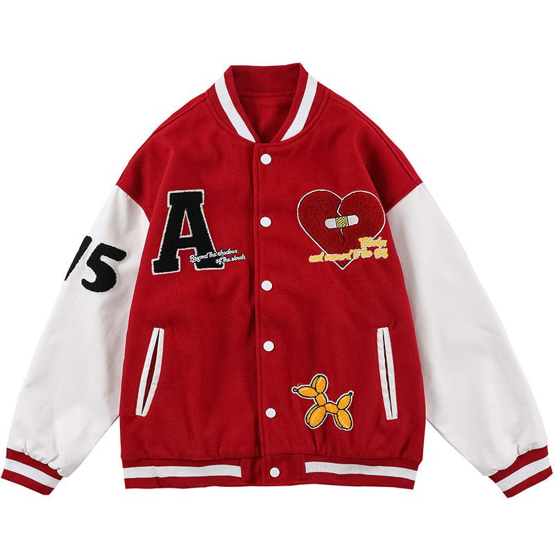 Letterman Varsity Jacket Broken Heart Streetwear Brand Techwear Combat Tactical YUGEN THEORY