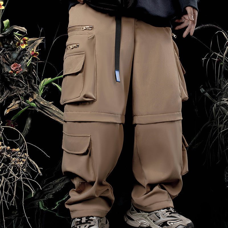 Straight Fit Cargo Trousers Multi Pockets Streetwear Brand Techwear Combat Tactical YUGEN THEORY