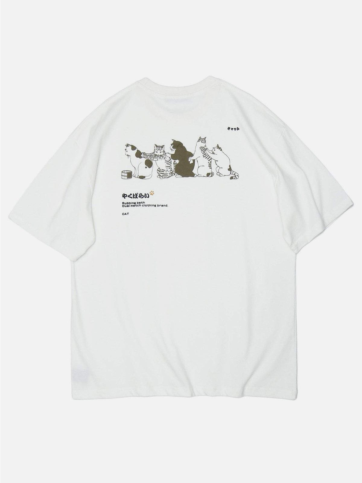 AE "Queue" Cat Graphic Oversized Tee Streetwear Brand Techwear Combat Tactical YUGEN THEORY