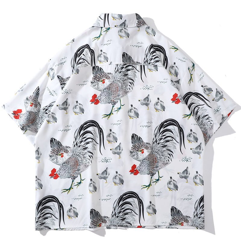 Aloha S/ S Shirt Full Roosters Streetwear Brand Techwear Combat Tactical YUGEN THEORY