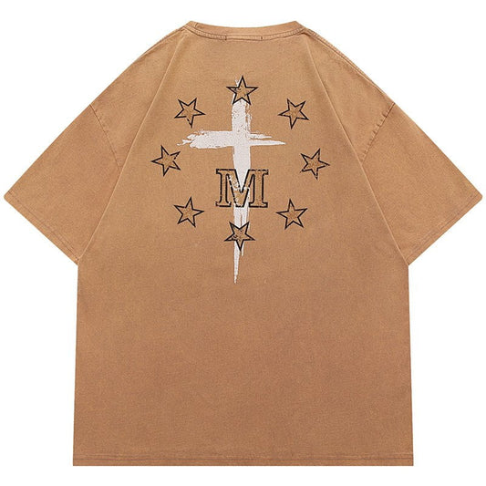 American Style T-shirt Star Cross Streetwear Brand Techwear Combat Tactical YUGEN THEORY