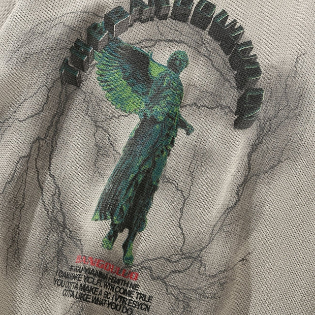 Angel Lightning Print Sweater Streetwear Brand Techwear Combat Tactical YUGEN THEORY