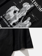 Angel Statue Rivet Graphic Tee Streetwear Brand Techwear Combat Tactical YUGEN THEORY