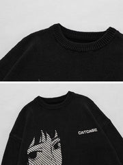 Anime Girl Print Pullover Sweater Streetwear Brand Techwear Combat Tactical YUGEN THEORY