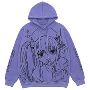 Anime Nurse Girl Print Hoodies Streetwear Brand Techwear Combat Tactical YUGEN THEORY