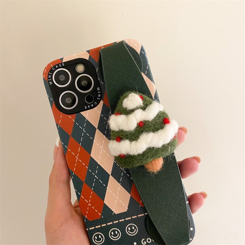 Argyle Phone Case with Christmas Tree Streetwear Brand Techwear Combat Tactical YUGEN THEORY