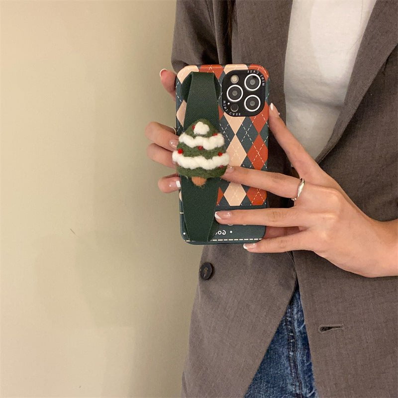 Argyle Phone Case with Christmas Tree Streetwear Brand Techwear Combat Tactical YUGEN THEORY
