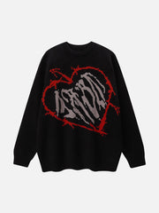 Arrow Penetrate Heart Knit Sweater Streetwear Brand Techwear Combat Tactical YUGEN THEORY