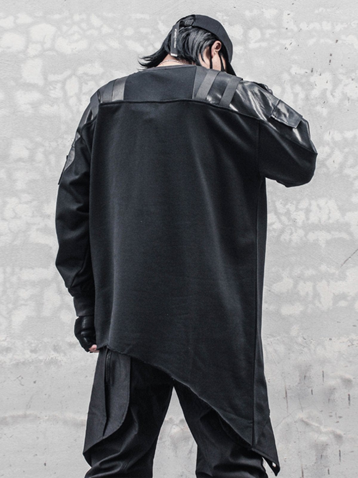 Asymmetric Patchwork Sweatshirt Streetwear Brand Techwear Combat Tactical YUGEN THEORY
