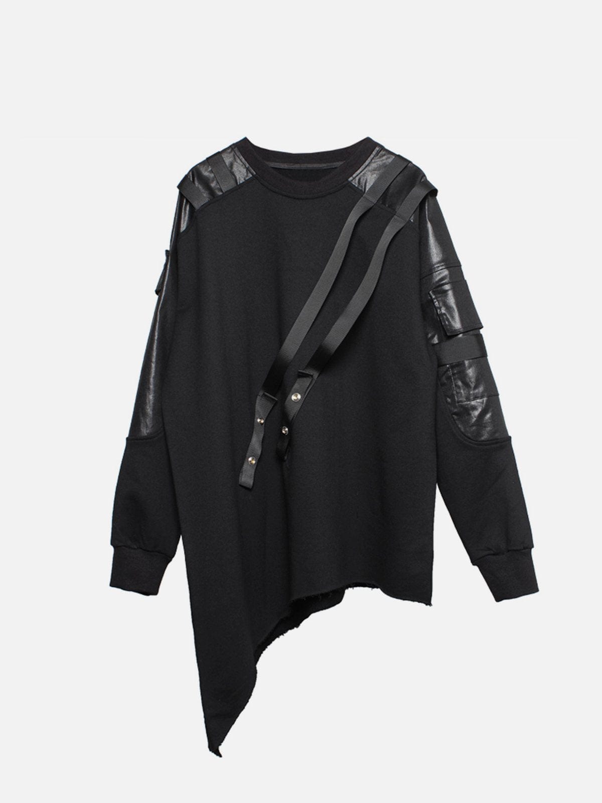 Asymmetric Patchwork Sweatshirt Streetwear Brand Techwear Combat Tactical YUGEN THEORY