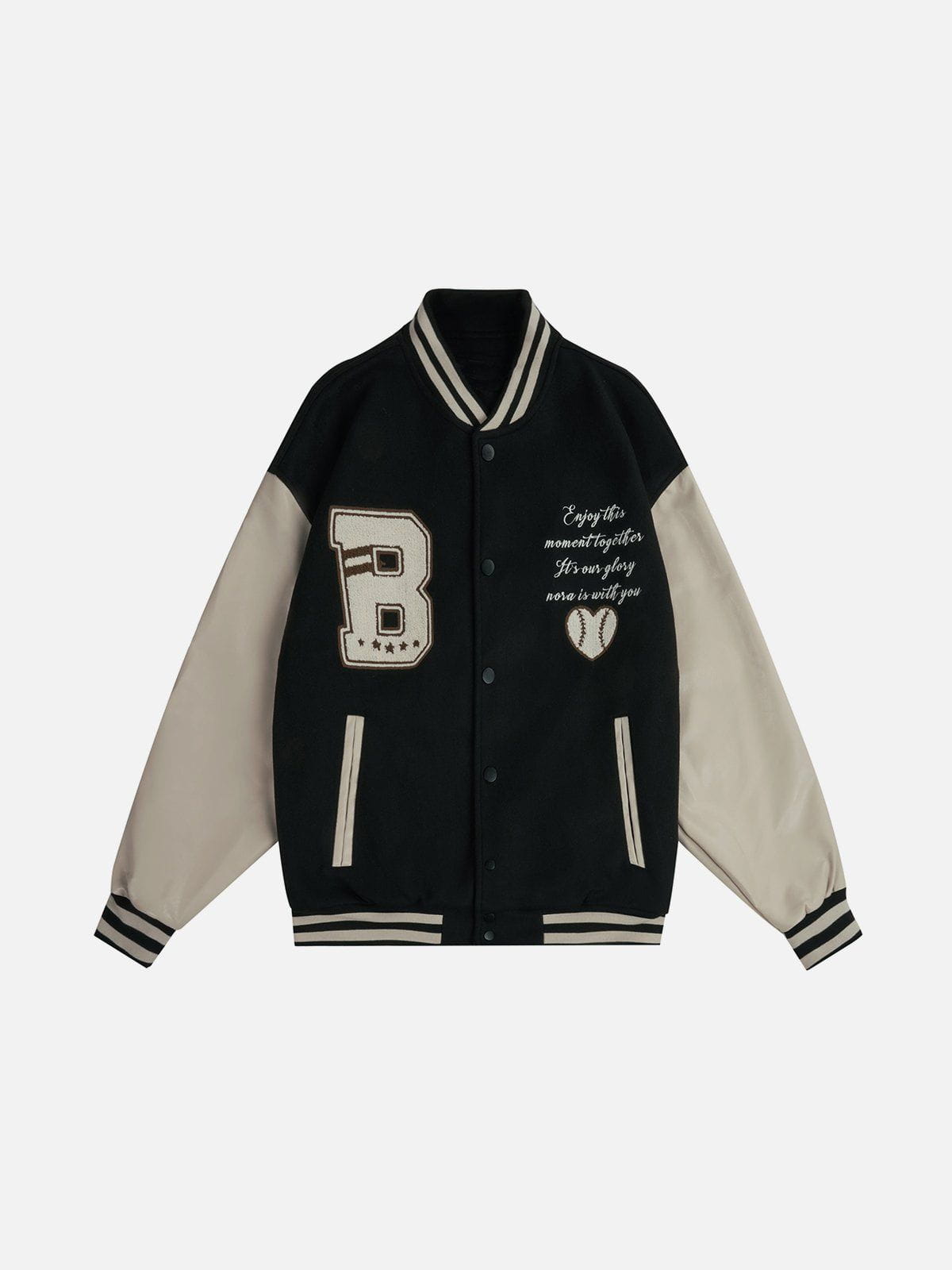 "B" Embroidery Patchwork Varsity Jacket Streetwear Brand Techwear Combat Tactical YUGEN THEORY