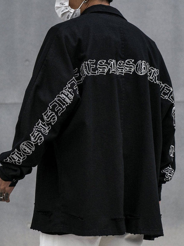Back Embroidery Long Sleeve Shirt Streetwear Brand Techwear Combat Tactical YUGEN THEORY