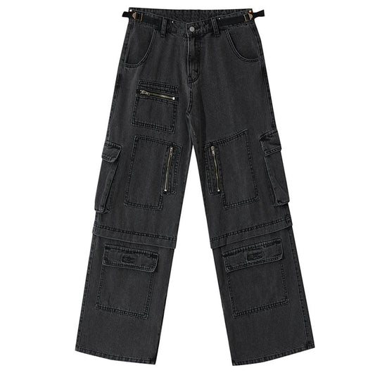 Baggy Cargo Jeans Multi Pocket Streetwear Brand Techwear Combat Tactical YUGEN THEORY