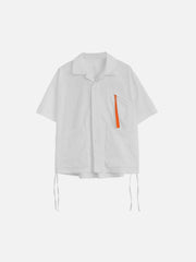 Big Pocket Ribbon Function Short Sleeve Shirt Streetwear Brand Techwear Combat Tactical YUGEN THEORY