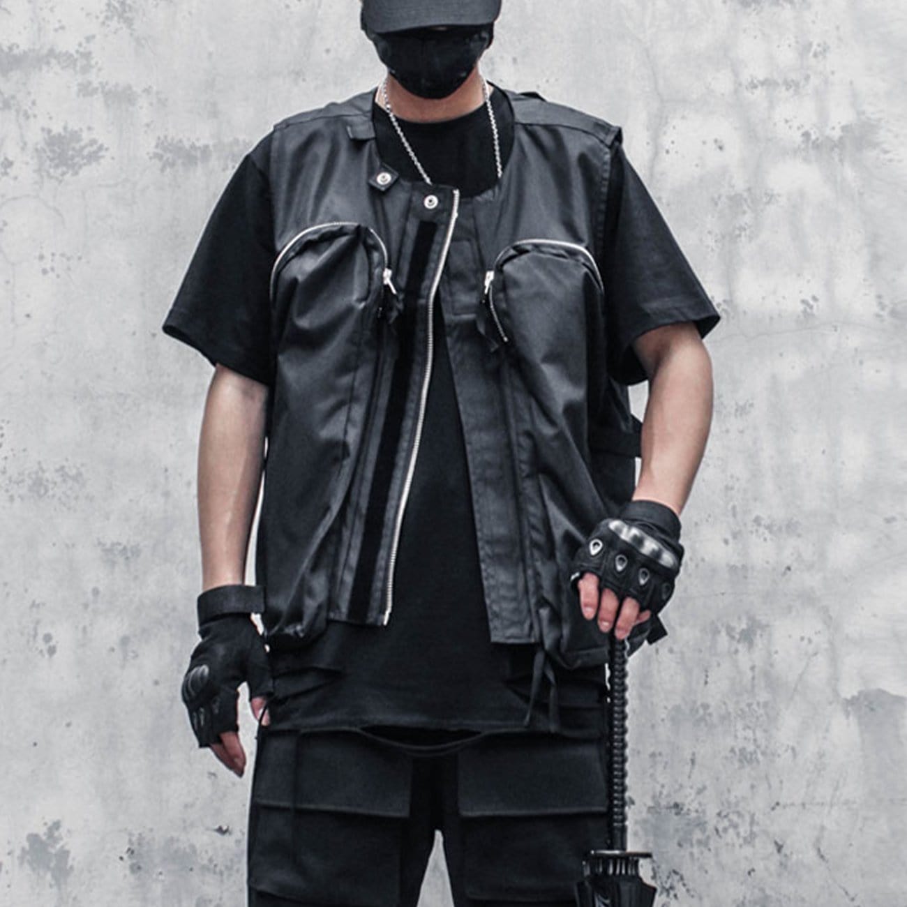 Big Zipper Pocket Vest Streetwear Brand Techwear Combat Tactical YUGEN THEORY