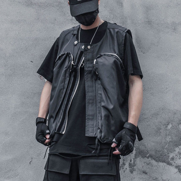 Big Zipper Pocket Vest Streetwear Brand Techwear Combat Tactical YUGEN THEORY