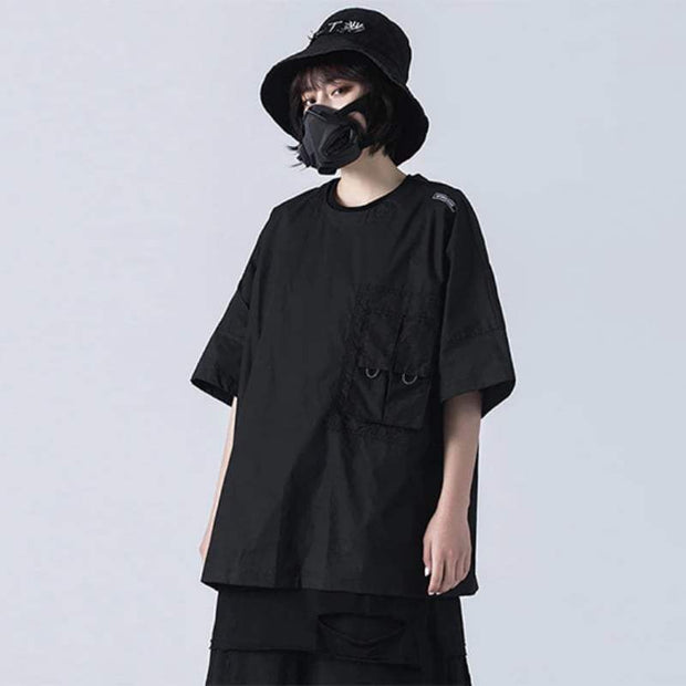 Black cargo Techwear T-Shirt Streetwear Brand Techwear Combat Tactical YUGEN THEORY
