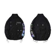 Black Reflective Techwear Jacket Streetwear Brand Techwear Combat Tactical YUGEN THEORY