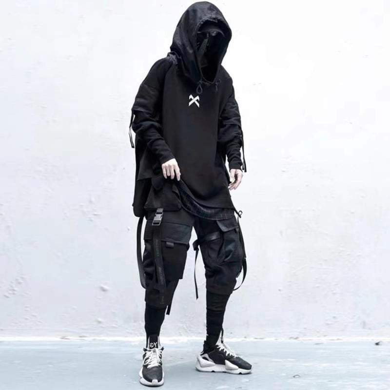 Black Streetwear Hoodie Streetwear Brand Techwear Combat Tactical YUGEN THEORY