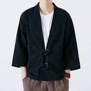 Black Toggle Kimono Cardigan Streetwear Brand Techwear Combat Tactical YUGEN THEORY