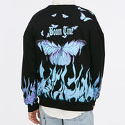 "Blue Flame Butterfly" Sweatshirt Streetwear Brand Techwear Combat Tactical YUGEN THEORY
