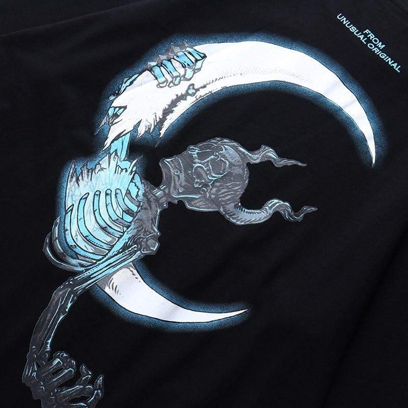 Blue Skull Cyberpunk T-Shirt Streetwear Brand Techwear Combat Tactical YUGEN THEORY