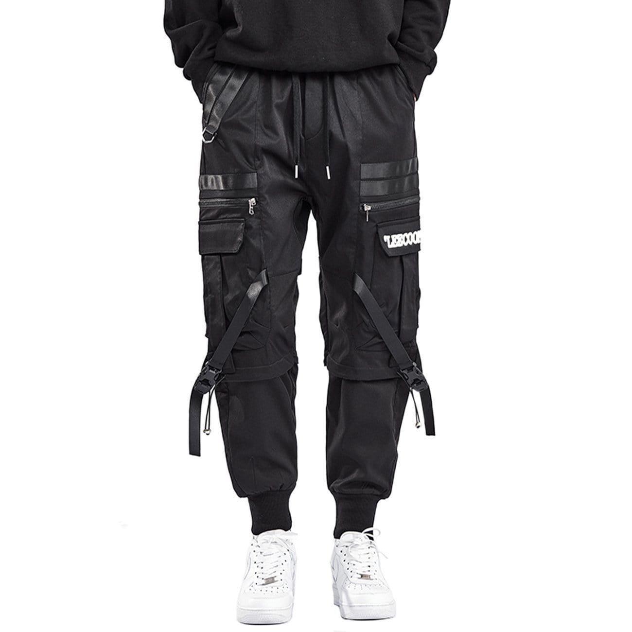 Buckle Streamer Zipper Pocket Cargo Pants Streetwear Brand Techwear Combat Tactical YUGEN THEORY