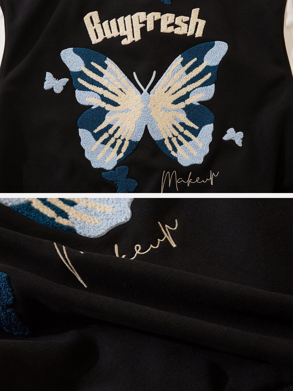 Butterfly Embroidery Varsity Jacket Streetwear Brand Techwear Combat Tactical YUGEN THEORY
