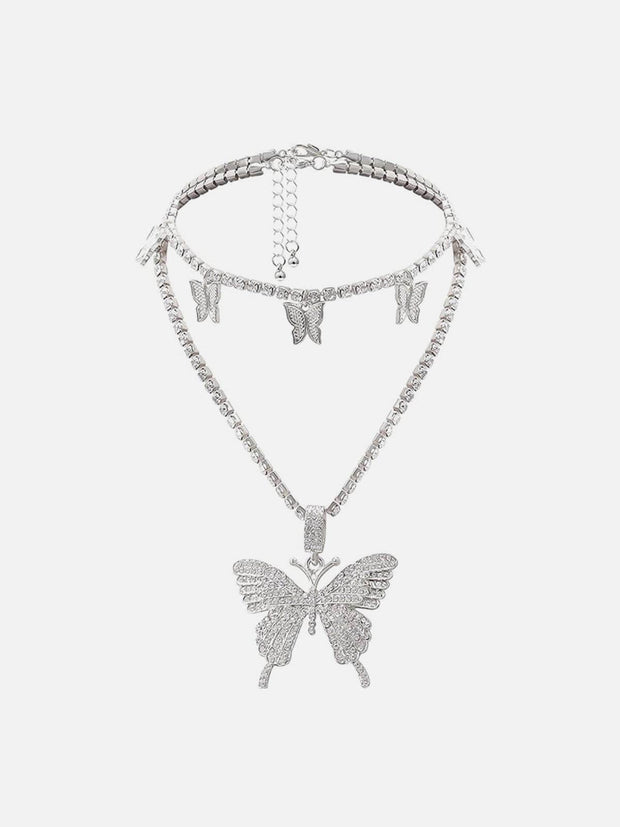Butterfly Layering Necklace Streetwear Brand Techwear Combat Tactical YUGEN THEORY