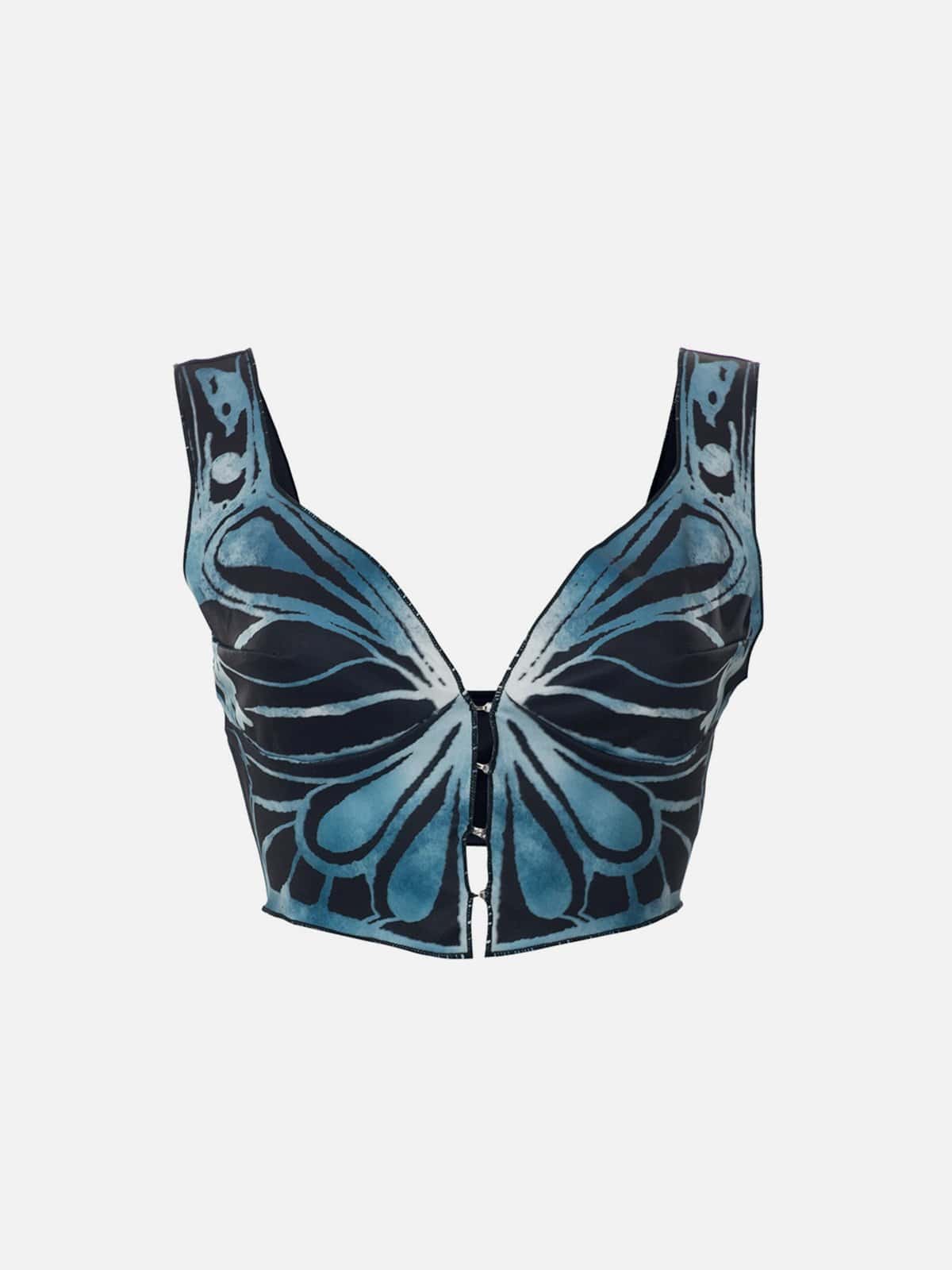 Butterfly Print Vest Streetwear Brand Techwear Combat Tactical YUGEN THEORY