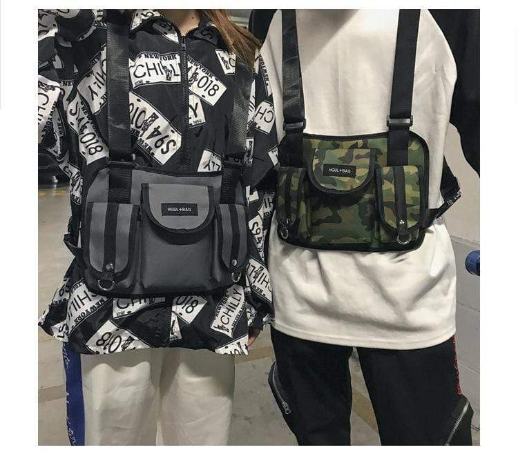 Camo Chest Bag Streetwear Brand Techwear Combat Tactical YUGEN THEORY
