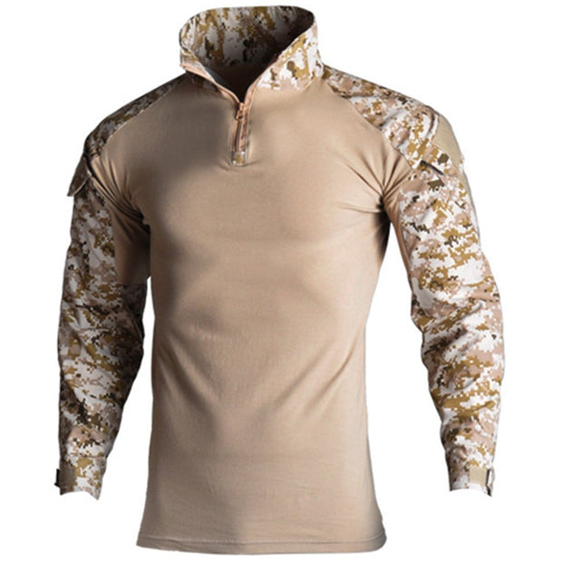 Camouflage Patchwork Tactical Combat Sweatshirt Streetwear Brand Techwear Combat Tactical YUGEN THEORY