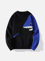 Cartoon Shark Sweater Streetwear Brand Techwear Combat Tactical YUGEN THEORY