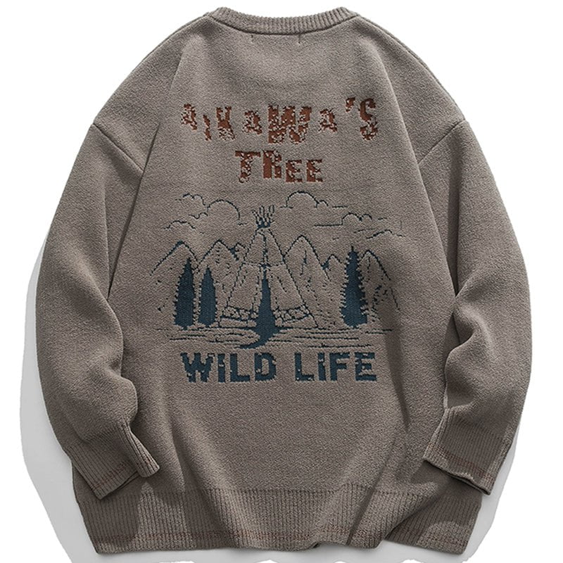Casual Jacquard Sweater Wild Life Streetwear Brand Techwear Combat Tactical YUGEN THEORY