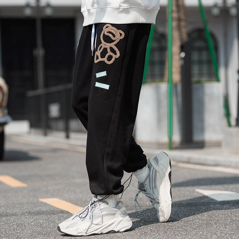 Casual Jogger Pants Flocked Bear Streetwear Brand Techwear Combat Tactical YUGEN THEORY