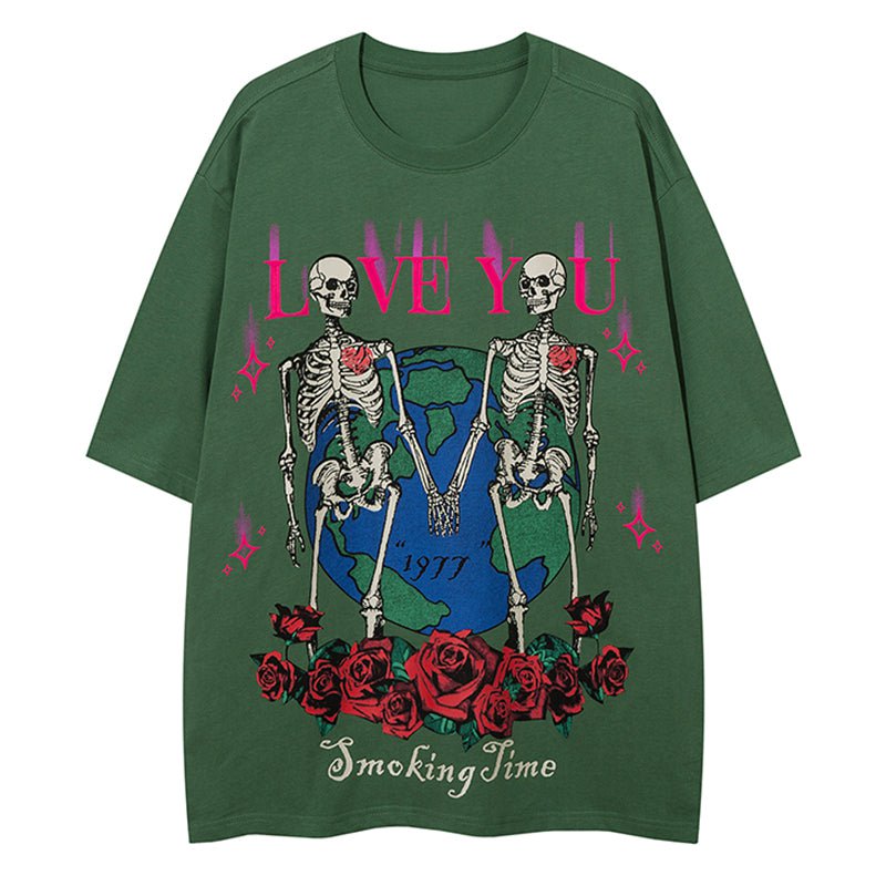 Casual T-shirt Holding Hands Skeleton Streetwear Brand Techwear Combat Tactical YUGEN THEORY