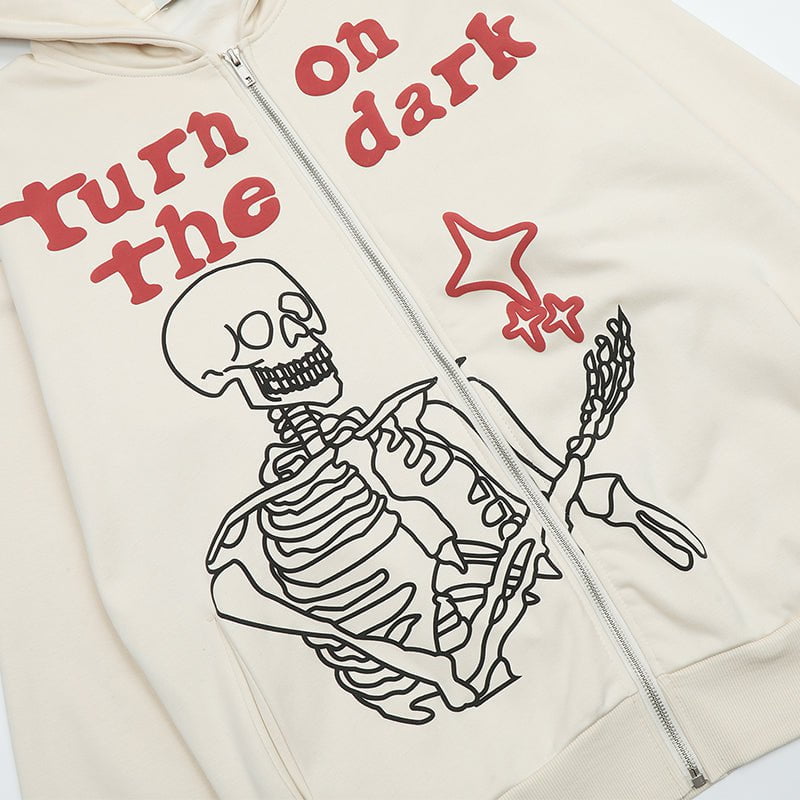 Casual Zip Up Hoodie Skeleton Streetwear Brand Techwear Combat Tactical YUGEN THEORY