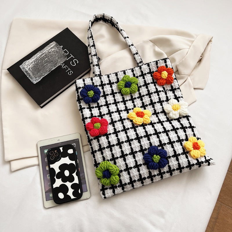 Checkerboard Shoulder Bag Flowers Streetwear Brand Techwear Combat Tactical YUGEN THEORY