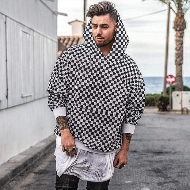 Checkered Hoodie Streetwear Brand Techwear Combat Tactical YUGEN THEORY