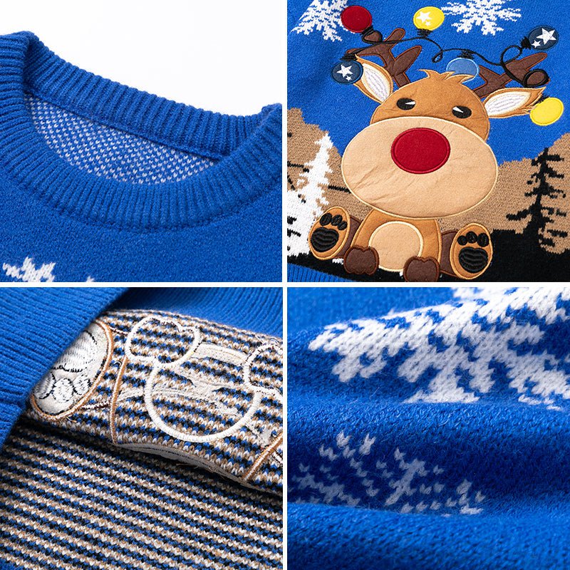 Christmas Sweater Cute Elk Streetwear Brand Techwear Combat Tactical YUGEN THEORY