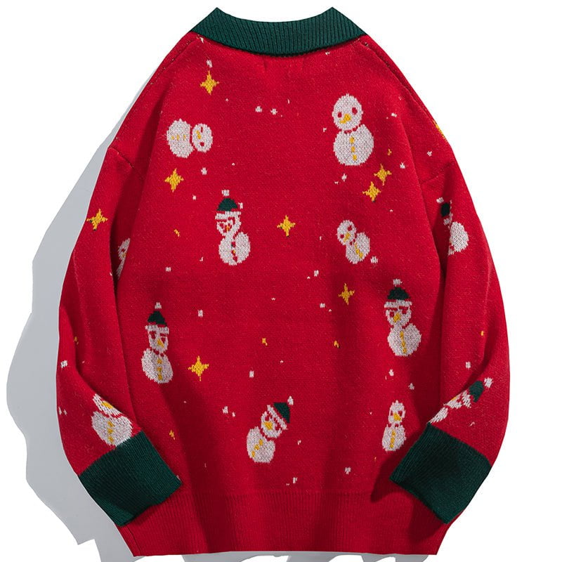 Christmas Sweater Full Cute Snowman Streetwear Brand Techwear Combat Tactical YUGEN THEORY