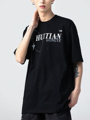 Circle Stars Letters Graphic Tee Streetwear Brand Techwear Combat Tactical YUGEN THEORY